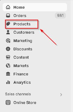 Shopify Produkt anlegen 